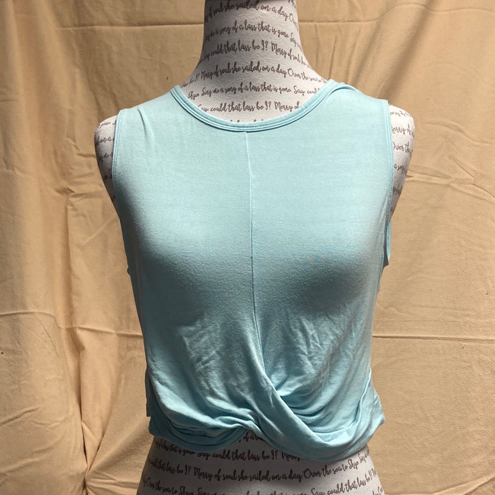 Spiritual Gangster Light Blue Twist Front Tank